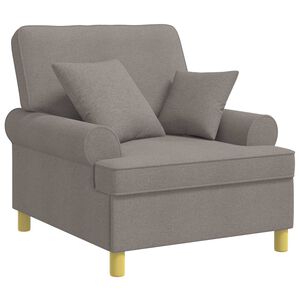 vidaXL XL-Sessel mit Kissen Taupe Stoff