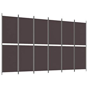 vidaXL 6-tlg. Paravent Braun 300x180 cm Stoff