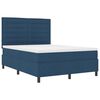 vidaXL Boxspringbett mit Matratze mit Kopfteil Blau 140 x 190 cm Stoff