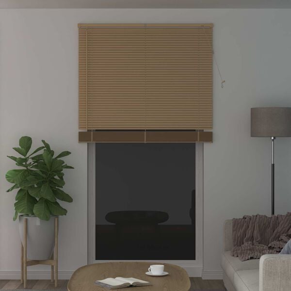 vidaXL Venetianer Jalousie Hellbraun mit Muster 213 x 110 cm PVC