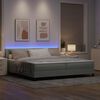 vidaXL LED Boxspringbett mit Matratze Hellgrau 200 x 200 cm Samt