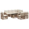 vidaXL Gartensofa-set 9 stk. Beige und Cremewei&szlig; Poly-Rattan
