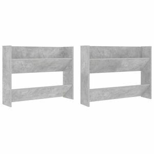 vidaXL Wand-Schuhschr&auml;nke 2 Stk. Betongrau 80x18x60 cm Holzwerkstoff