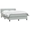 vidaXL Boxspringbett mit Matratze Hellgrau 160x220 cm Samt