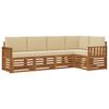 vidaXL Outdoor-Sofagarnitur 5 stk. Natur und Beige Polyester