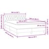 vidaXL Boxspringbett mit Matratze & LED Rosa 160x220 cm Samt