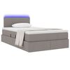 vidaXL Bett mit Stauraum und LED mit Matratze Taupe 120 x 200 cm Stoff