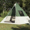 vidaXL Tipi Zelt mit Dach mit Speicher Gr&uuml;n 383 x 338 x 217 cm Taft