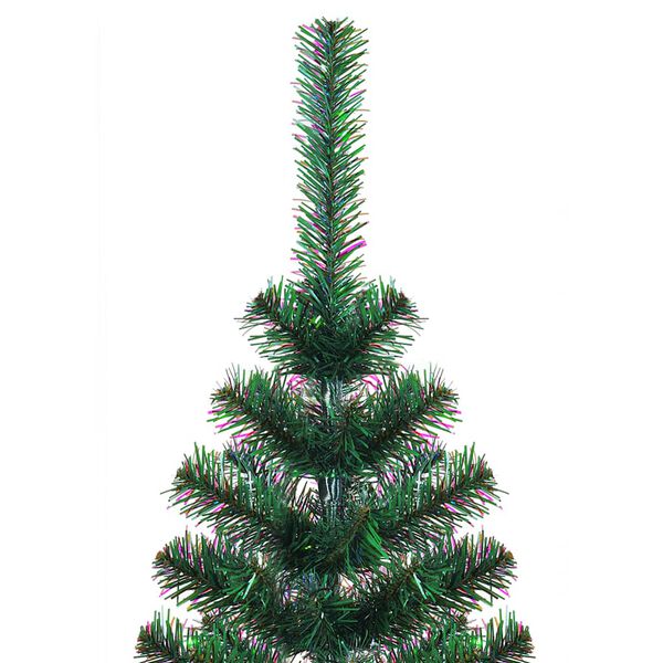 vidaXL K&uuml;nstlicher Weihnachtsbaum Schillernde Spitzen Gr&uuml;n 120 cm PVC