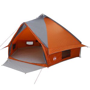 vidaXL Teepee Zelt f&uuml;r 10 Personen 10 Personen Grau und Orange