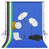vidaXL Fotostudio-Set mit Lampen, Schirmen, Hintergrund, Reflektor