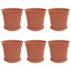 vidaXL Blument&ouml;pfe 6 pcs Ziegelrot &Oslash; 19 x 16 cm Kunststoff