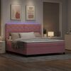 vidaXL Boxspringbett mit Matratze mit LED Rosa 180 x 200 cm Samt
