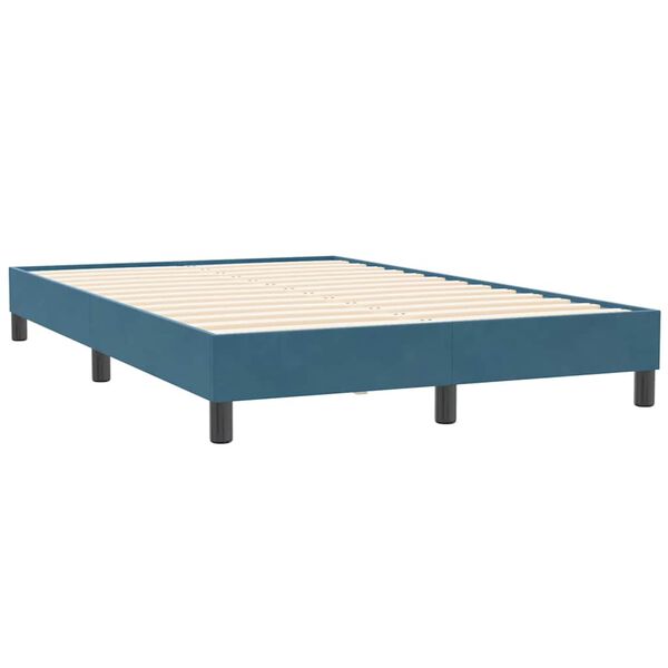 vidaXL Boxspringbett ohne Matratze Dunkelblau 120x210 cm Samt