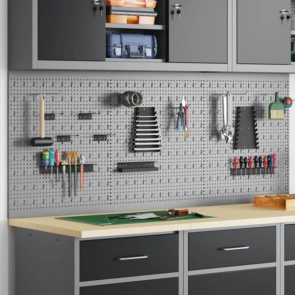 vidaXL Aufbewahrungsbank 3 pcs Grau 150 x 1 x 60 cm