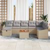 vidaXL Garten-Sofa-Set mit Kissen mit Speicher 9 pcs Beige Poly Rattan