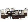 vidaXL Garten Essgruppe 7 stk. Braun Poly-Rattan