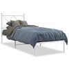 vidaXL Bettgestell mit Kopfteil Metall Wei&szlig; 80x200 cm