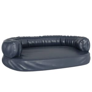 vidaXL Hundebett Ergonomisch Schaumstoff Dunkelblau 88x65cm Kunstleder