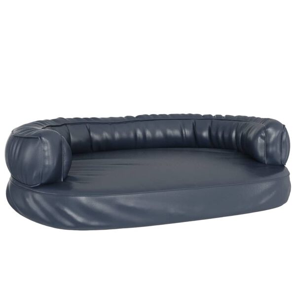 vidaXL Hundebett Ergonomisch Schaumstoff Dunkelblau 88x65cm Kunstleder