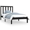 vidaXL Massivholzbett Schwarz Kiefer 90x190 cm
