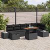 vidaXL Gartensofa-set mit Kissen 8 pcs Schwarz Poly-Rattan