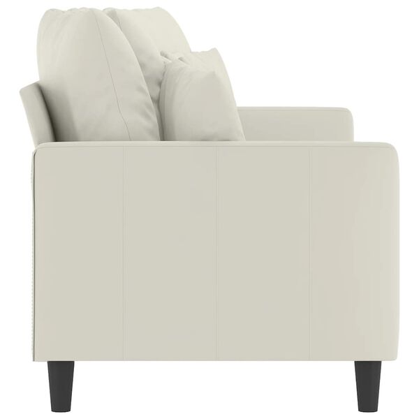 vidaXL 2-Sitzer-Sofa Creme 140 cm Samt
