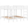 vidaXL Dreifach-Etagenbett Wei&szlig; 200x200/80x200 cm Massivholz Kiefer