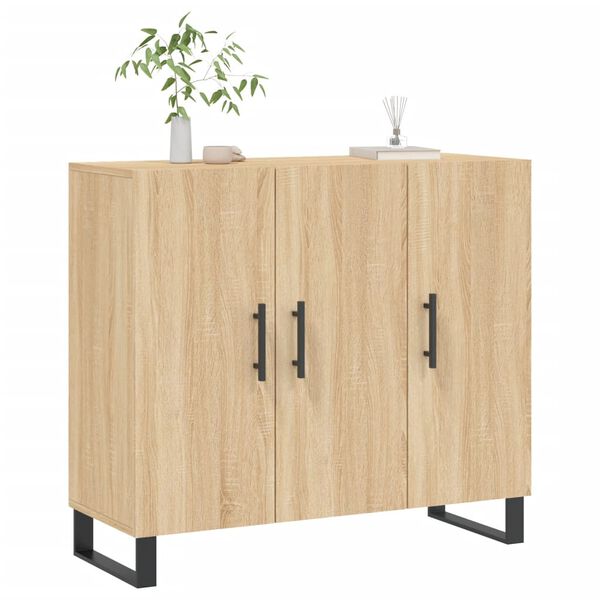 vidaXL Sideboard Sonoma-Eiche 90x34x80 cm Holzwerkstoff
