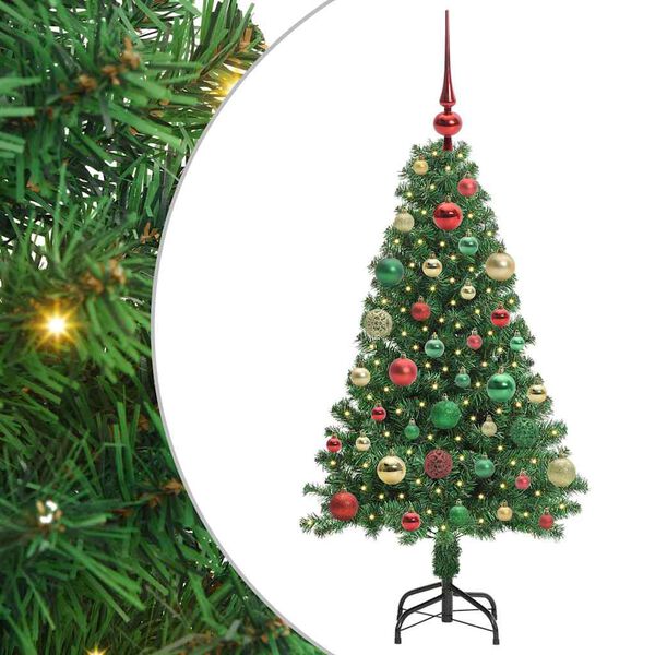 vidaXL K&uuml;nstlicher Weihnachtsbaum mit 150 LEDs mit St&auml;nder Gr&uuml;n 120 cm
