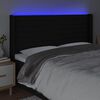 vidaXL LED Kopfteil Schwarz 163x16x118/128 cm Stoff