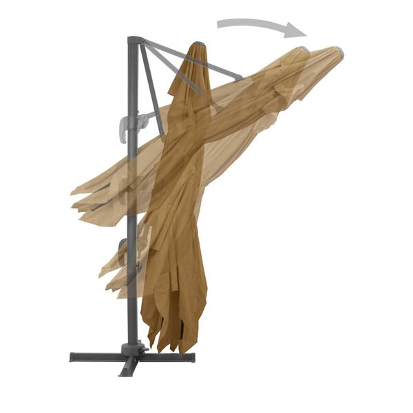 vidaXL Ampelschirm mit Aluminiummast 400 x 300 cm Taupe