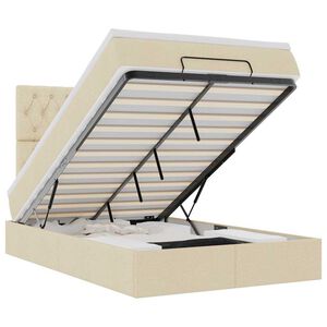 vidaXL Ottoman-Bett mit Matratze & LEDs Creme 120x200 cm Stoff