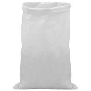 vidaXL Gewebte S&auml;cke 50 Stk. Wei&szlig; 65 x 115 cm PP