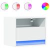 vidaXL Wand-Nachttische mit LED-Leuchten 2 Stk. Wei&szlig;
