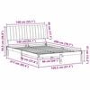 vidaXL Bettrahmen Hellgrau 140 x 200 cm Massives Kiefernholz
