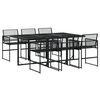 vidaXL 7-tlg. Garten-Essgruppe Schwarz Poly Rattan