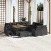 vidaXL Garten-Sofa-Set mit Kissen 13 pcs Schwarz Poly Rattan