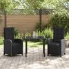 vidaXL Garten Essgruppe mit Kissen 3 pcs Schwarz Poly-Rattan