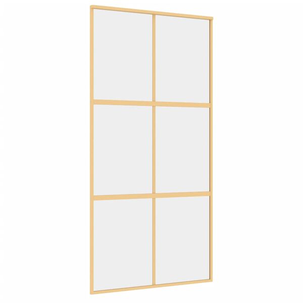 vidaXL Schiebet&uuml;r Golden 102,5x205 cm ESG-Klarglas und Aluminium