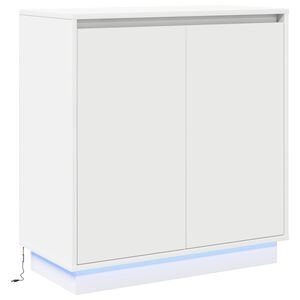 vidaXL LED-Sideboard mit Regal Wei&szlig; 71 x 34,5 x 75 cm Holzwerkstoff