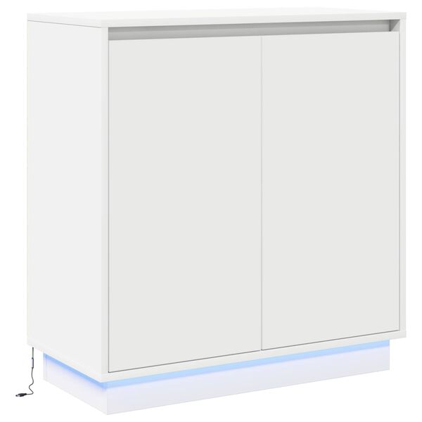 vidaXL LED-Sideboard mit Regal Wei&szlig; 71 x 34,5 x 75 cm Holzwerkstoff