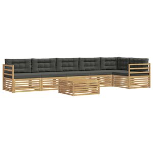 vidaXL Outdoor-Sofagarnitur 7 stk. Wei&szlig; und Anthrazit Polyester