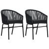 vidaXL Gartenst&uuml;hle 2 Stk. Schwarz PE-Rattan