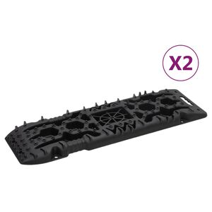 vidaXL Traktionsmatten 2 Stk. Schwarz 107x31x7 cm Nylon
