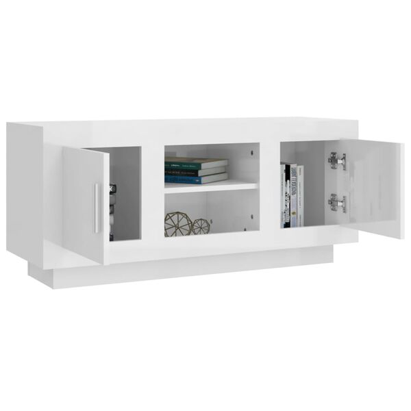 vidaXL TV-Schrank Hochglanz-Wei&szlig; 102x35x45 cm Holzwerkstoff