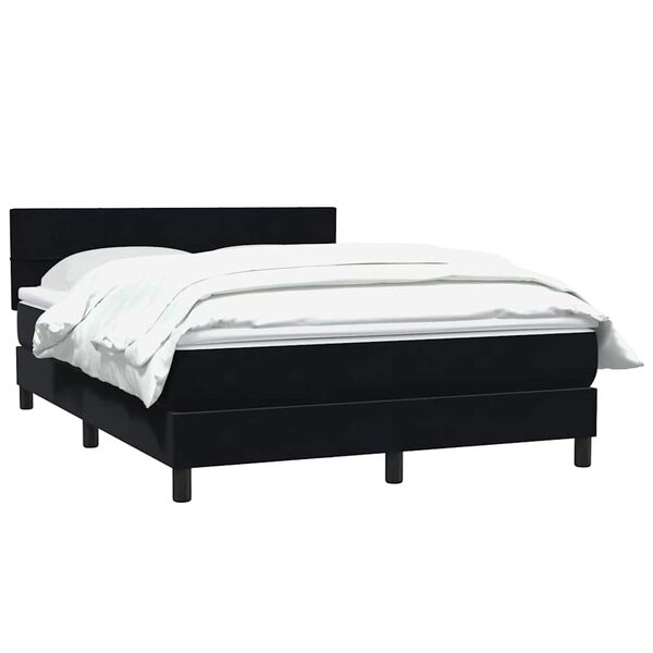 vidaXL Boxspringbett mit Matratze Schwarz 160x210 cm Samt