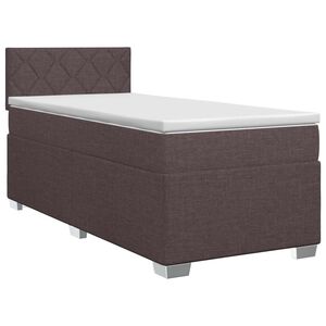 vidaXL Boxspringbett mit Matratze Dunkelbraun 90 x 200 cm Stoff