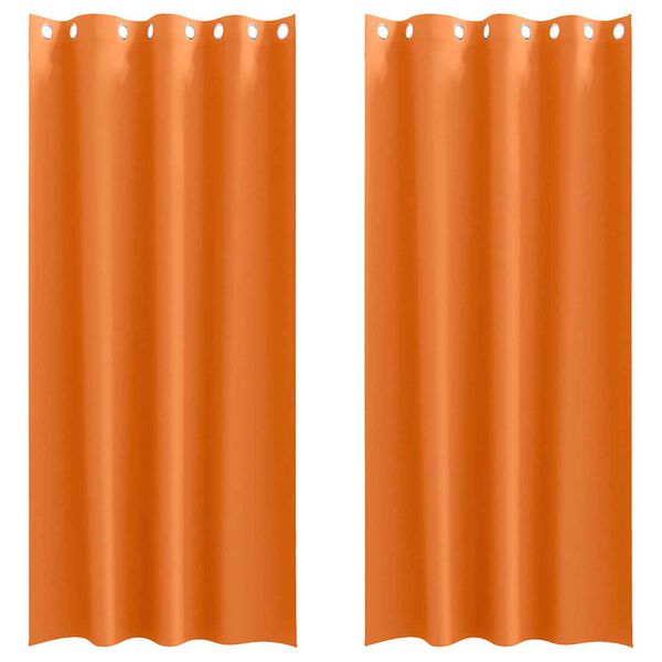 vidaXL Verdunkelungs-Vorhänge mit Ringen 2 pcs Helles Orange