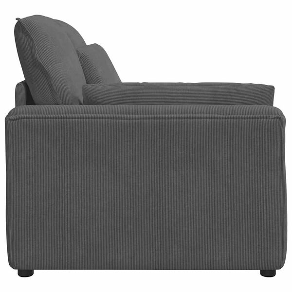 vidaXL Modulares Sofa Endmodul mit Armlehne Kissen Dunkelgrau 100 cm